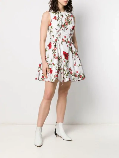 Shop Alexander Mcqueen Poppyfield Mini Dress In White