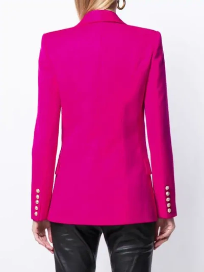 Shop Balmain Double Breasted Blazer In Pink