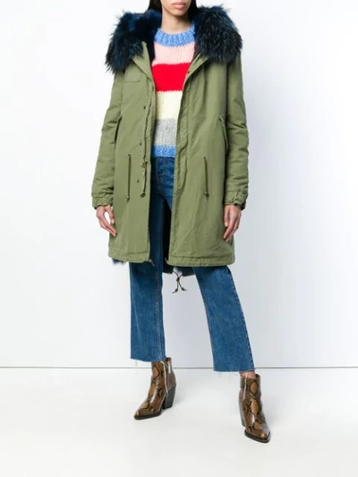 trimmed hooded parka