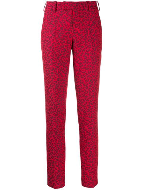 red leopard print trousers