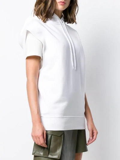 Shop Courrèges Sleeveless Hoodie In White