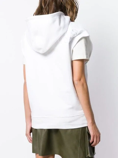 Shop Courrèges Sleeveless Hoodie In White