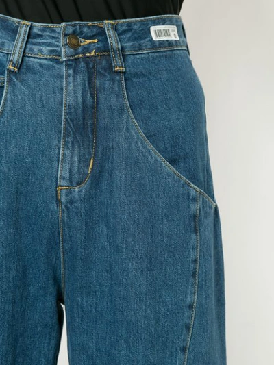 Shop Ground Zero Grown-on-panel Wide Leg Jeans In Blue