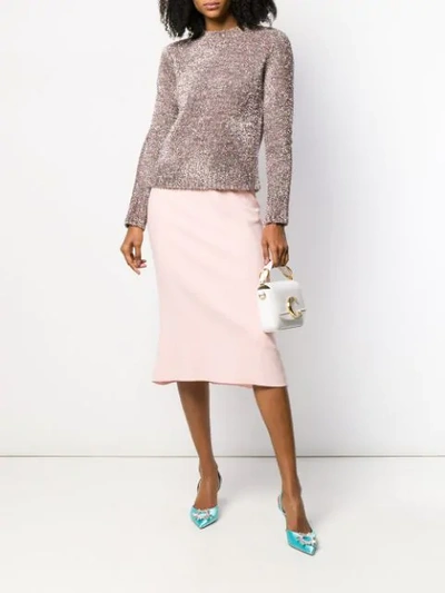 Shop Dolce & Gabbana Scalloped Waistband Skirt In Pink