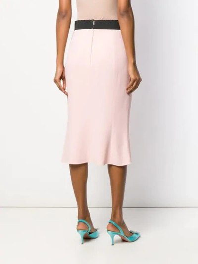 Shop Dolce & Gabbana Scalloped Waistband Skirt In Pink