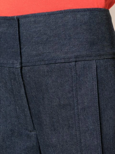 Shop Carolina Herrera Cropped Wide Trousers In Blue