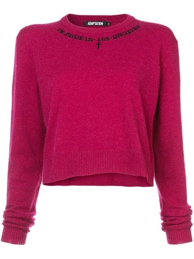 crew neck cropped jumper 