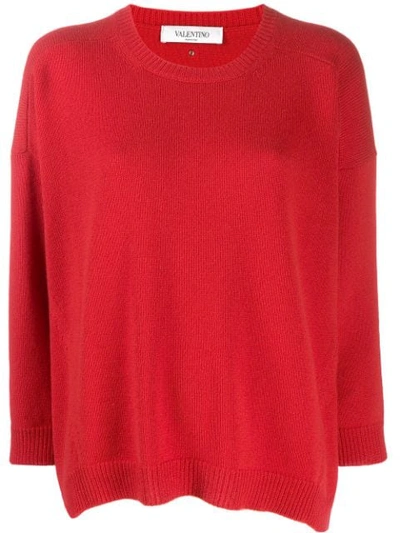 Shop Valentino Cashmere Crew-neck Sweater In Red