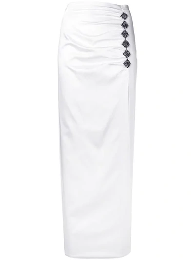Shop Nineminutes Long Straight Skirt In White