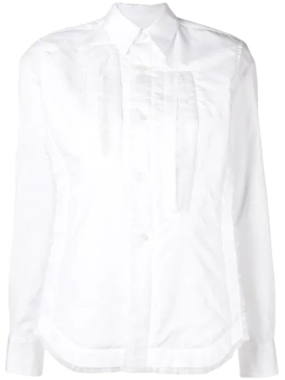 Shop Comme Des Garçons Tulle Trim Shirt In White