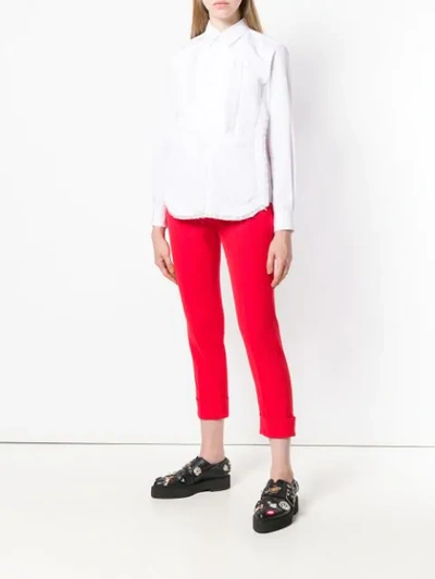 Shop Comme Des Garçons Tulle Trim Shirt In White
