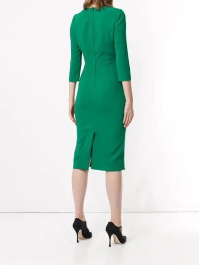 Shop Dolce & Gabbana Fitted Midi Dress In Green