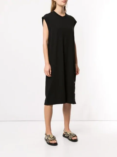 Shop Bassike Side Placket T-shirt Dress - Black