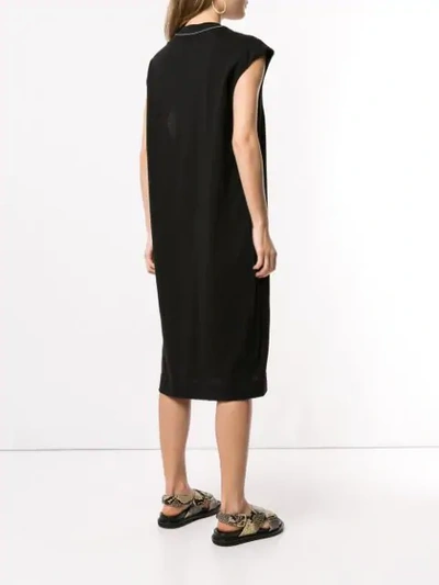 Shop Bassike Side Placket T-shirt Dress - Black