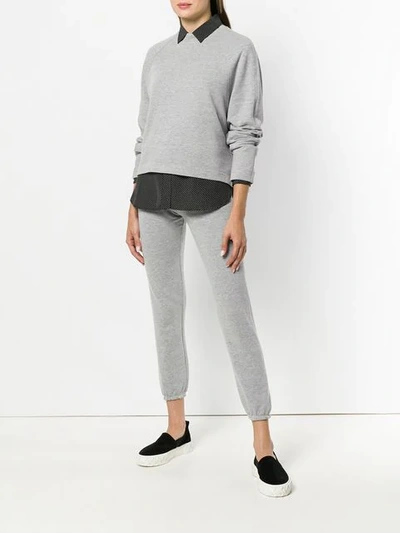 Shop Theory Crew Neck Sweatshirt In Melange Grey