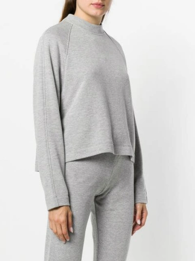 Shop Theory Crew Neck Sweatshirt In Melange Grey