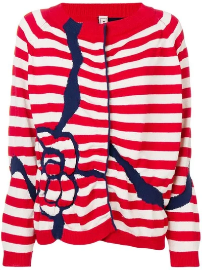 Shop Antonio Marras Striped Cardigan In Red