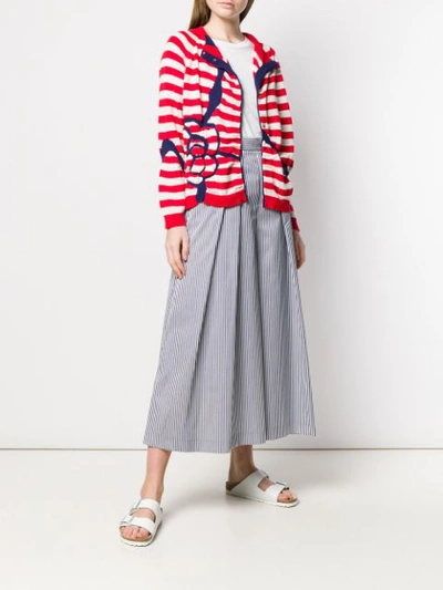 ANTONIO MARRAS STRIPED CARDIGAN - 红色