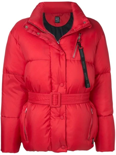 Shop Bacon Big Boo Puffer Jacket - Red