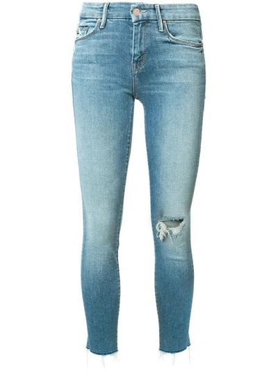 Shop Mother Cropped Jeans In Blue