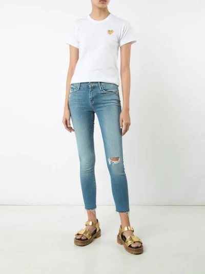 Shop Mother Cropped Jeans In Blue