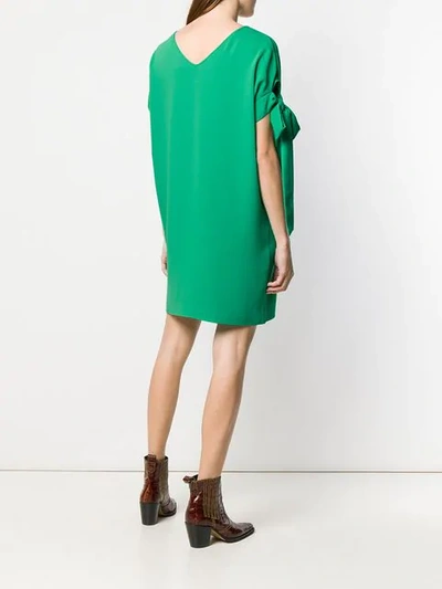 Shop P.a.r.o.s.h Tie Sleeve Dress In Green