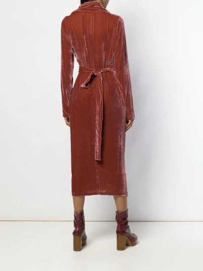 Shop Rick Owens Velvet Wrap Dress In Pink