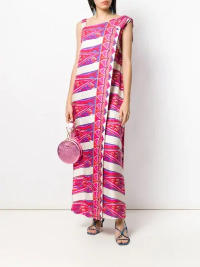 Pre-owned A.n.g.e.l.o. Vintage Cult 1960's Asymmetric Maxi Dress In Pink