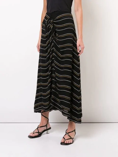 Shop Proenza Schouler Crepe Stripe Tied Skirt In Black