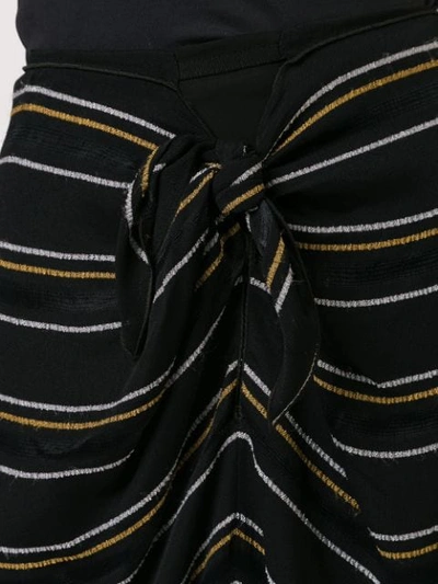 Shop Proenza Schouler Crepe Stripe Tied Skirt In Black