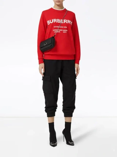 Shop Burberry Horseferry Print Cotton Sweatshirt In Red