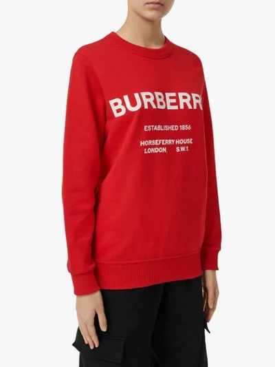 Shop Burberry Horseferry Print Cotton Sweatshirt In Red