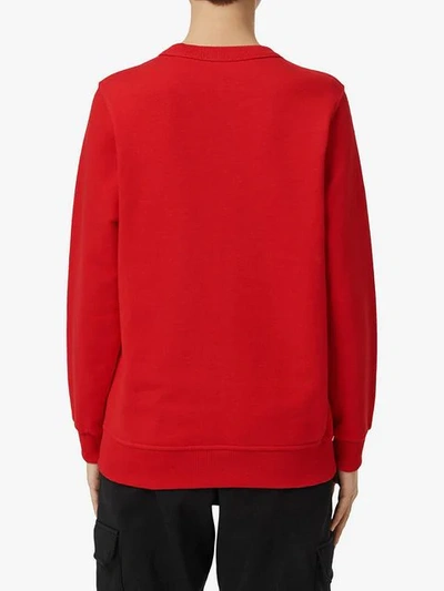 Shop Burberry Horseferry Print Cotton Sweatshirt In Red