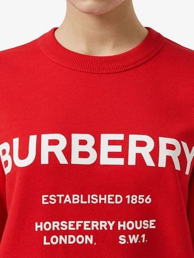 BURBERRY HORSEFERRY印花全棉套头衫 - 红色