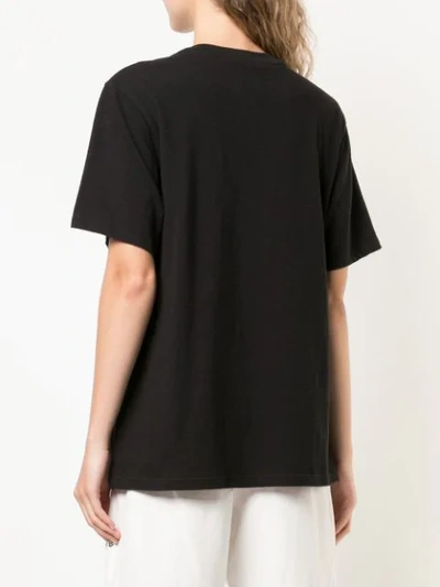 Shop Proenza Schouler Pswl Column Print Short Sleeve T-shirt In Black