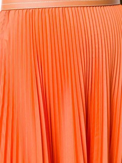 Shop Loewe Pleated Skirt In Orange