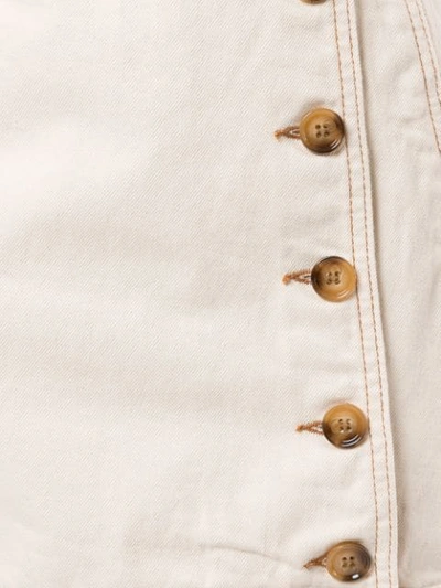Shop Ganni Side Button Skirt In White