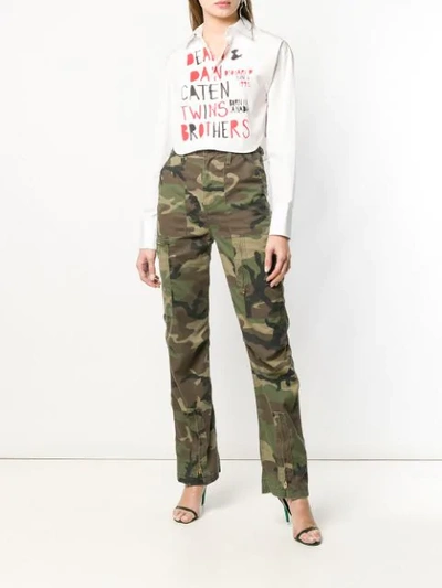 Shop Dsquared2 Printed Cropped Shirt In Black