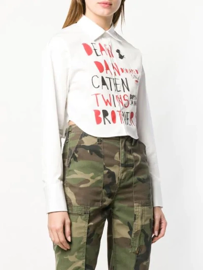 Shop Dsquared2 Printed Cropped Shirt In Black