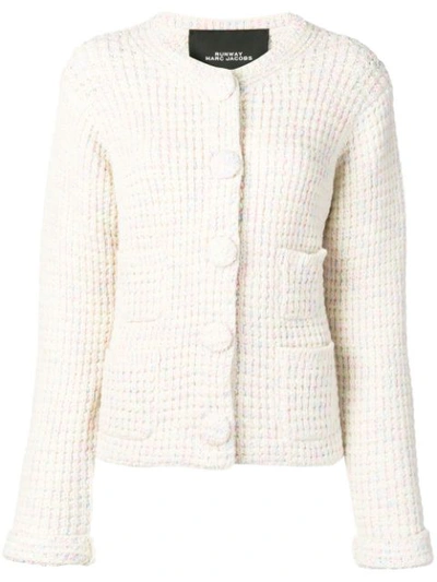 Shop Marc Jacobs Tweed Knit Cardigan In Neutrals
