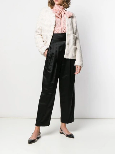 Shop Marc Jacobs Tweed Knit Cardigan In Neutrals