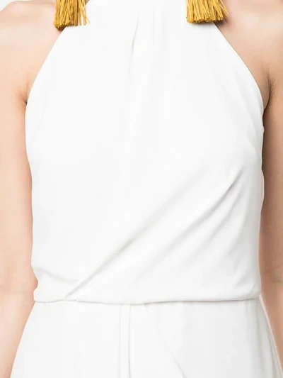 Shop Halston Heritage Frill-trim Sleeveless Mini Dress In White