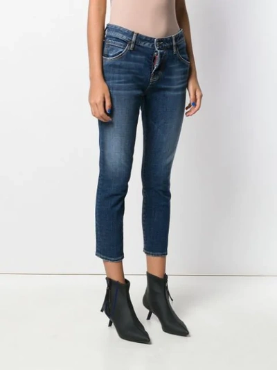 Shop Dsquared2 Cropped Slim-fit Jeans In Blue