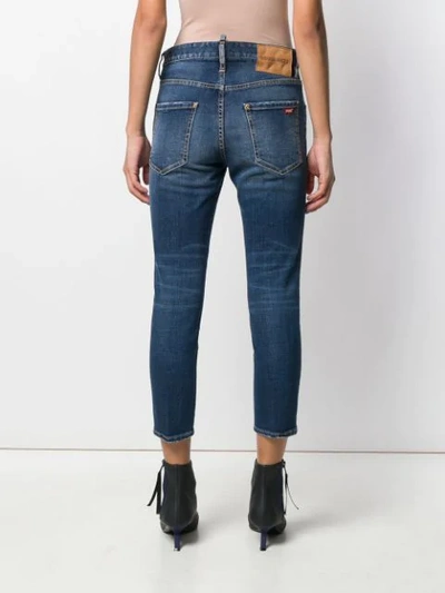 Shop Dsquared2 Cropped Slim-fit Jeans In Blue
