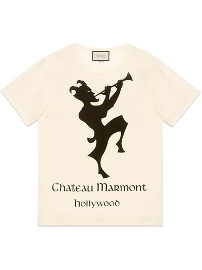 GUCCI CHATEAU MARMONT印花超大款T恤 - 白色