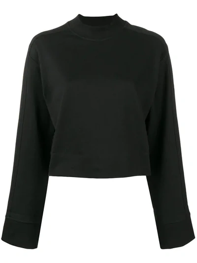 Shop Y-3 Cropped Sweatshirt In Black