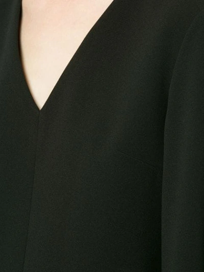 Shop Tibi Crepe V-neck Dress In Black