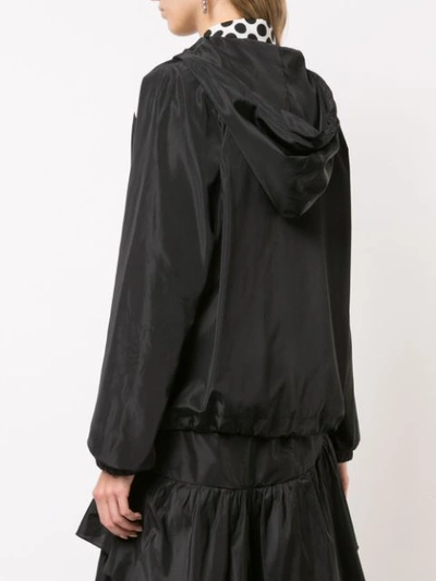 Shop Cynthia Rowley Strip Hooded Jacket - Black