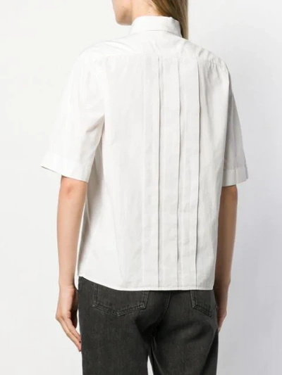 Pre-owned Chanel 1990's Pleated Details Shortsleeved Shirt In White