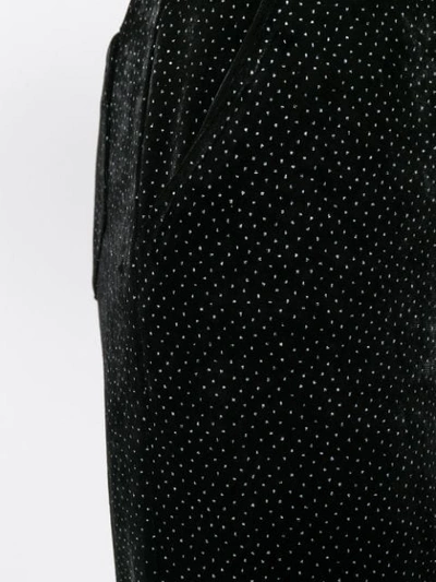 Shop Balmain Glitter Trousers In Black